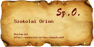 Szokolai Orion névjegykártya