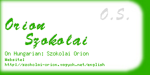 orion szokolai business card